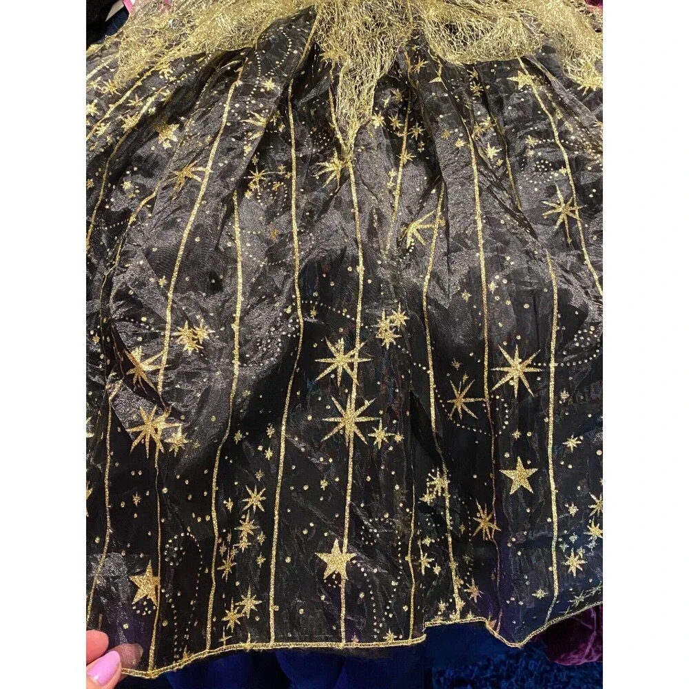 Girl's Black and Gold Dress Formal Halloween Princess Wizard